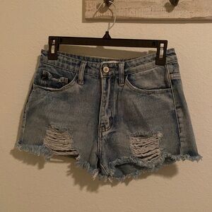 🌸$5 KanCan Distressed Cutoff Denim Jean Shorts, Juniors size 1/24